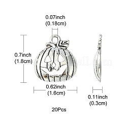 20Pcs Tibetan Style Halloween Pumpkin Jack-O'-Lantern Alloy Pendants&nbsp;TIBEP-YW0001-43AS