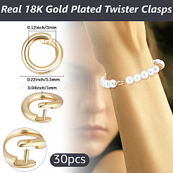 Brass Twister Clasps&nbsp;KK-BBC0025-17A-G