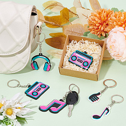 60pcs 5 Style PVC Pendant Keychain&nbsp;KEYC-CP0001-07
