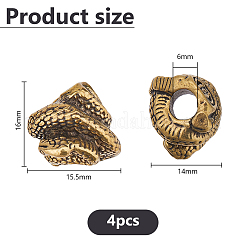4Pcs Brass European Beads&nbsp;KK-DC0004-82