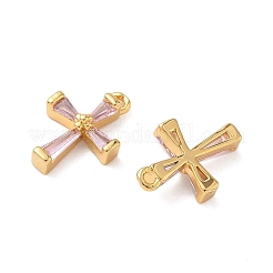Brass Micro Pave Cubic Zirconia Pendants&nbsp;KK-D024-21G