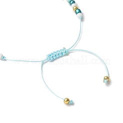 Handmade Evil Eye Lampwork & Glass Seed Beads Braided Bead Bracelets for Women&nbsp;BJEW-JB12363