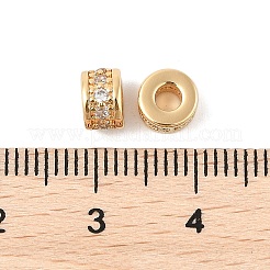 Brass Micro Pave Cubic Zirconia Beads&nbsp;KK-R219-24G