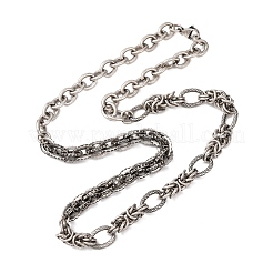 Vintage 304 Stainless Steel Mixed Chain Necklaces&nbsp;NJEW-C115-11AS