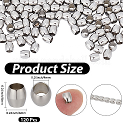 120Pcs 304 Stainless Steel European Beads&nbsp;STAS-BBC0009-79P