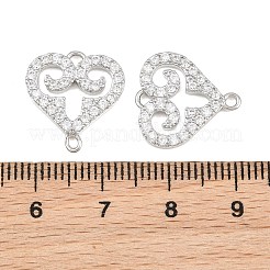 Brass Micro Pave Clear Cubic Zirconia Connector Charms&nbsp;CU-CBA7BFE-03H-P