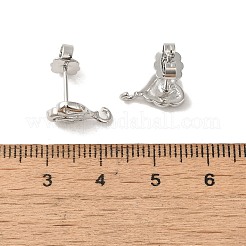Rack Plating Brass Studs Earrings Findings&nbsp;EJEW-H004-03P