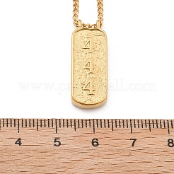 304 Stainless Steel Rectangle Number Pendant Necklaces&nbsp;NJEW-D300-01G-04