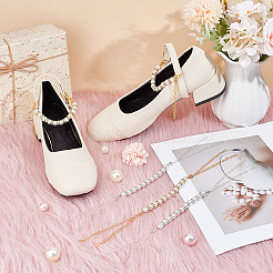 8Pcs Glass Pearl Beads High-heeled Shoelaces&nbsp;HJEW-OC00073