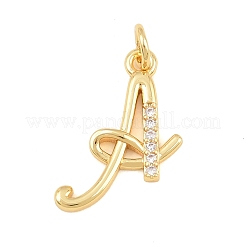 Brass Micro Pave Clear Cubic Zirconia Pendants&nbsp;CU-CBA7939-01G
