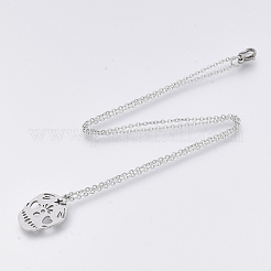 Non-Tarnish 201 Stainless Steel Pendant Necklaces&nbsp;NJEW-T009-JN134-40