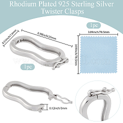 1Pc 925 Sterling Silver Twister Clasps&nbsp;STER-BBC0008-83