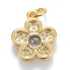Brass Cubic Zirconia Charms&nbsp;KK-G399-06C