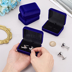 Velvet Cufflink Gift Storage Boxes&nbsp;CON-WH0112-079B
