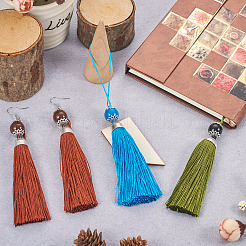 28Pcs 14 Colors Polyester Tassel Big Pendants Decorations&nbsp;HJEW-TA0001-07