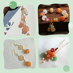40Pcs 5 Colors Natural Golden Silk Jade Beads&nbsp;G-PH0002-82