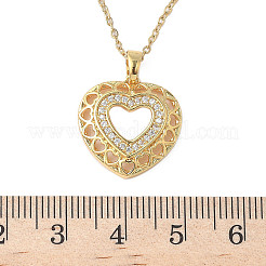 Brass Crystal Rhinestone Hollow Pendant Necklaces&nbsp;NJEW-P331-01D-G