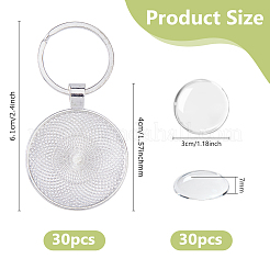 60Pcs DIY Flat Round Alloy Keychain Making Kits&nbsp;KEYC-DC00053