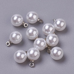 Resin Imitation Pearl Pendants&nbsp;RESI-WH0008-17D