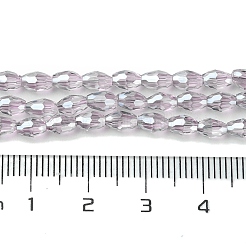 Transparent Electroplate Glass Beads Strands&nbsp;GLAA-K064-04A-PL01