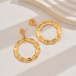 Exaggerated Textured Ring Alloy Dangle Stud Earrings&nbsp;MG7106