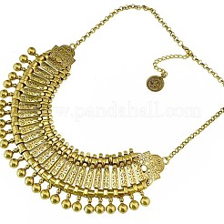 Tibetan Style Alloy Turkish Coin Tassel Chunky Bib Necklaces for Women&nbsp;FS-WG6DA7E-02