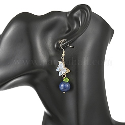 304 Stainless Steel & Natural Lapis Lazuli/Green Aventurine/Rose Quartz/Amethyst Dangle Earrings&nbsp;EJEW-JE07495