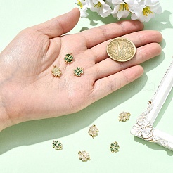8Pcs 2 Styles Brass Micro Pave Cubic Zirconia Charms&nbsp;KK-YW0004-06