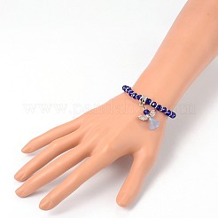 Angel Glass Beaded Acrylic Charm Bracelets&nbsp;BJEW-JB01795-01