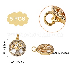 5Pcs Brass Micro Pave clear Cubic Zirconia Pendants&nbsp;ZIRC-SZ0002-55