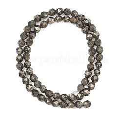 Natural Gold Pyrite/Golden Pyrite Beads Strands&nbsp;G-G458-I01-6mm