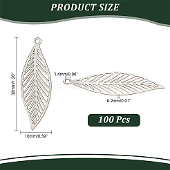 100Pcs 201 Stainless Steel Pendants&nbsp;STAS-HY0001-40