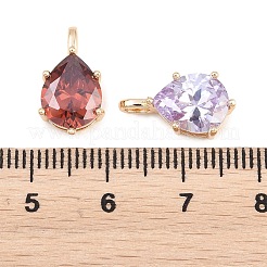 Brass Pave Cubic Zirconia Pendants&nbsp;KK-H287-12G