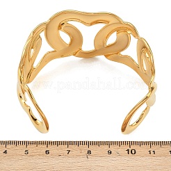 Hollow 304 Stainless Steel Cuff Bangles for Women&nbsp;BJEW-P370-04G