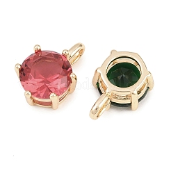 Brass Pave Cubic Zirconia Charms&nbsp;KK-H287-10G