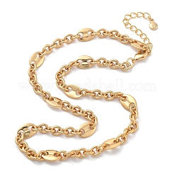 Brass Oval Link Chain Necklaces for Women&nbsp;NJEW-F329-01G