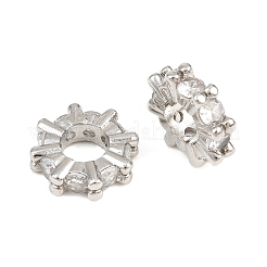 Brass Pave Clear Cubic Zirconia European Beads&nbsp;CU-CBA6A75-21P