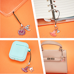 12Pcs 4 Style Alloy Enamel Charm Mobile Straps&nbsp;HJEW-AB00198