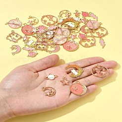 50Pcs 12 Styles Alloy Enamel Pendants&nbsp;ENAM-FS0003-04
