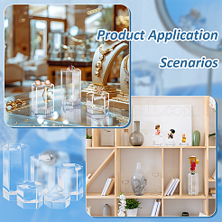 5Pcs 5 Styles Acrylic Hexagon Display Stands&nbsp;OACR-BC0001-22