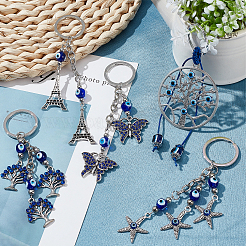 5Pcs 5 Style Zinc Alloy Keychain&nbsp;KEYC-PH0001-48