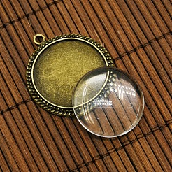 25mm Transparent Clear Domed Glass Cabochon Cover for Photo Pendant Making&nbsp;TIBEP-X0010-AB-FF
