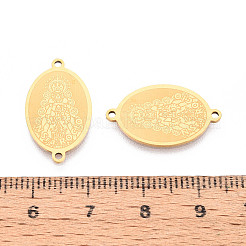 Religion 201 Stainless Steel Oval with Virgin Links Connector Charms&nbsp;STAS-T073-53D-G