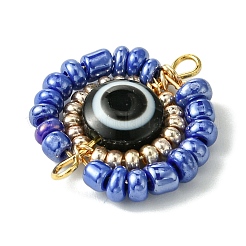 Resin with Glass Seed Beaded Connector Charms&nbsp;PALLOY-MZ00302-02
