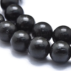 Natural Shungite Beads Strands&nbsp;G-M353-A04-8mm