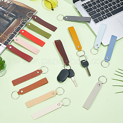 15Pcs 15 Colors PU Leather Keychains&nbsp;KEYC-GA0001-56