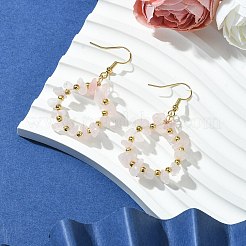 Natural Rose Quartz Dangle Earrings&nbsp;EJEW-JE06000