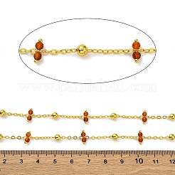Handmade Faceted Natural Carnelian Beaded Chains&nbsp;CHC-L050-02G-02