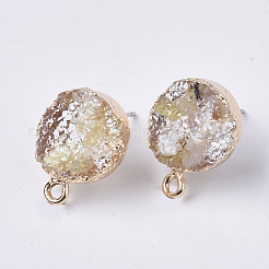 Druzy Resin Stud Earring Loops&nbsp;X-RESI-S383-028F