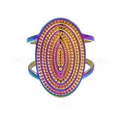 304 Stainless Steel Oval Cuff Ring&nbsp;RJEW-N038-050